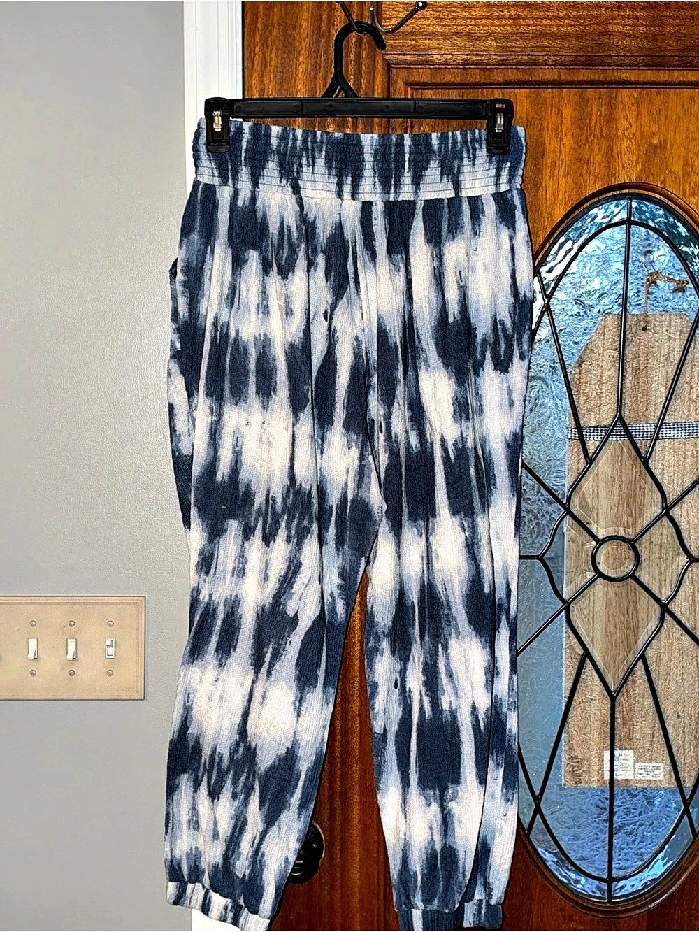 Cato Tie-Dye Joggers in Blue & White Size Large Like New